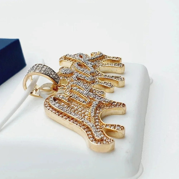 "14K Gold Plated Cubic Zircon Pendant, INUS1BR221 - Picture 8 of 9